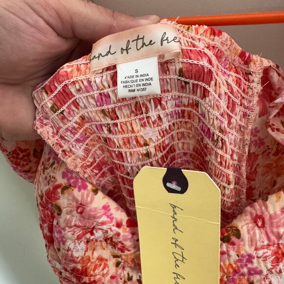 Band of the Free Puff Sleeve Floral Midi Dress US Women's S - Picture 5 of 9